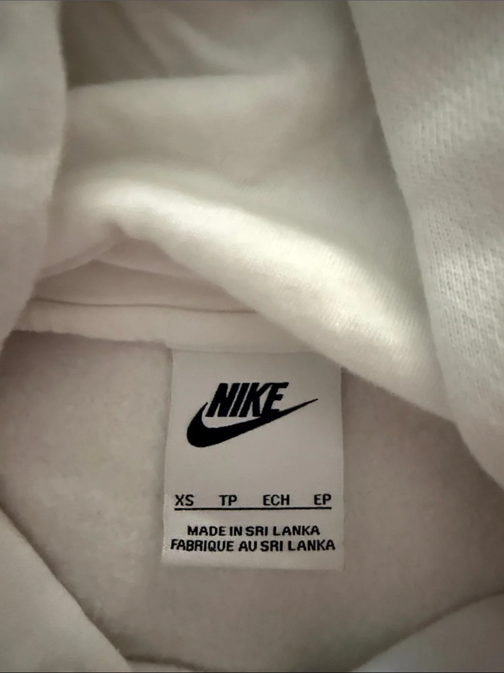 Nike White Hoodie with Black Swoosh Logo